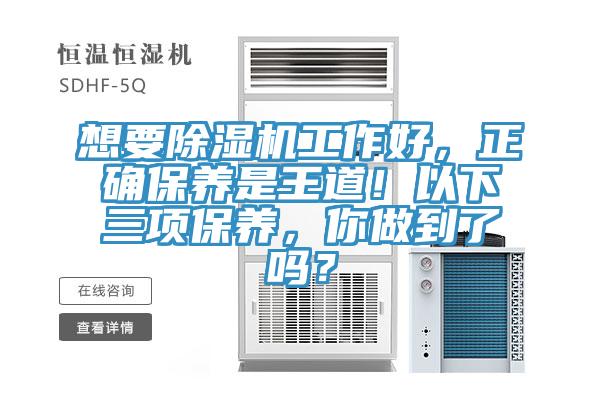 想要除濕機工作好，正確保養是王道！以下三項保養，你做到了嗎？